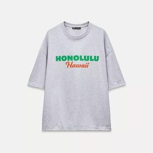 Gray Kids Shirt with Honolulu Print